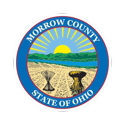 Seal of Morrow County Ohio (United States) STICKER Vinyl Kiss-Cut Decal 2 Inch White - The Sticker Space