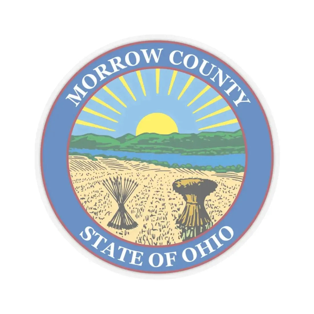 Seal of Morrow County Ohio (United States) STICKER Vinyl Kiss-Cut Decal 6 Inch Transparent - The Sticker Space