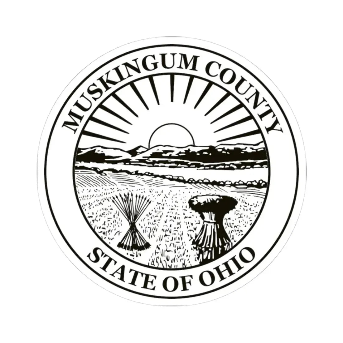 Seal of Muskingum County Ohio (United States) STICKER Vinyl Kiss-Cut Decal 3 Inch White - The Sticker Space