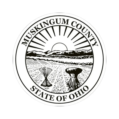 Seal of Muskingum County Ohio (United States) STICKER Vinyl Kiss-Cut Decal 3 Inch White - The Sticker Space