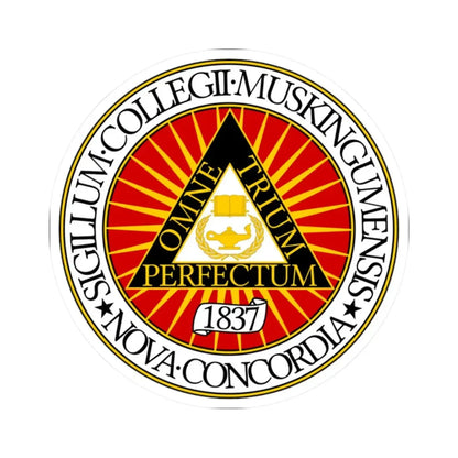 Seal of Muskingum University (United States) STICKER Vinyl Kiss-Cut Decal 2 Inch White - The Sticker Space