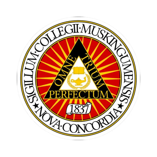 Seal of Muskingum University (United States) STICKER Vinyl Kiss-Cut Decal 2 Inch White - The Sticker Space