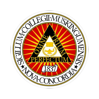 Seal of Muskingum University (United States) STICKER Vinyl Kiss-Cut Decal 3 Inch White - The Sticker Space