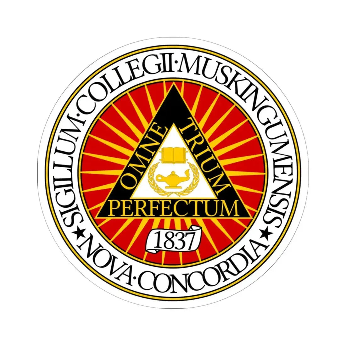 Seal of Muskingum University (United States) STICKER Vinyl Kiss-Cut Decal 6 Inch White - The Sticker Space