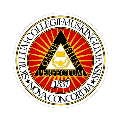 Seal of Muskingum University (United States) STICKER Vinyl Kiss-Cut Decal 6 Inch White - The Sticker Space