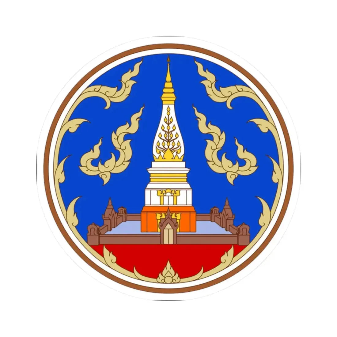 Seal of Nakhon Phanom Province color version (Thailand) STICKER Vinyl Kiss-Cut Decal 2 Inch White - The Sticker Space