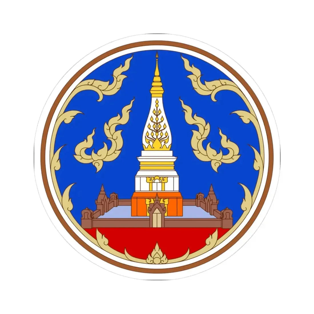 Seal of Nakhon Phanom Province color version (Thailand) STICKER Vinyl Kiss-Cut Decal 3 Inch White - The Sticker Space