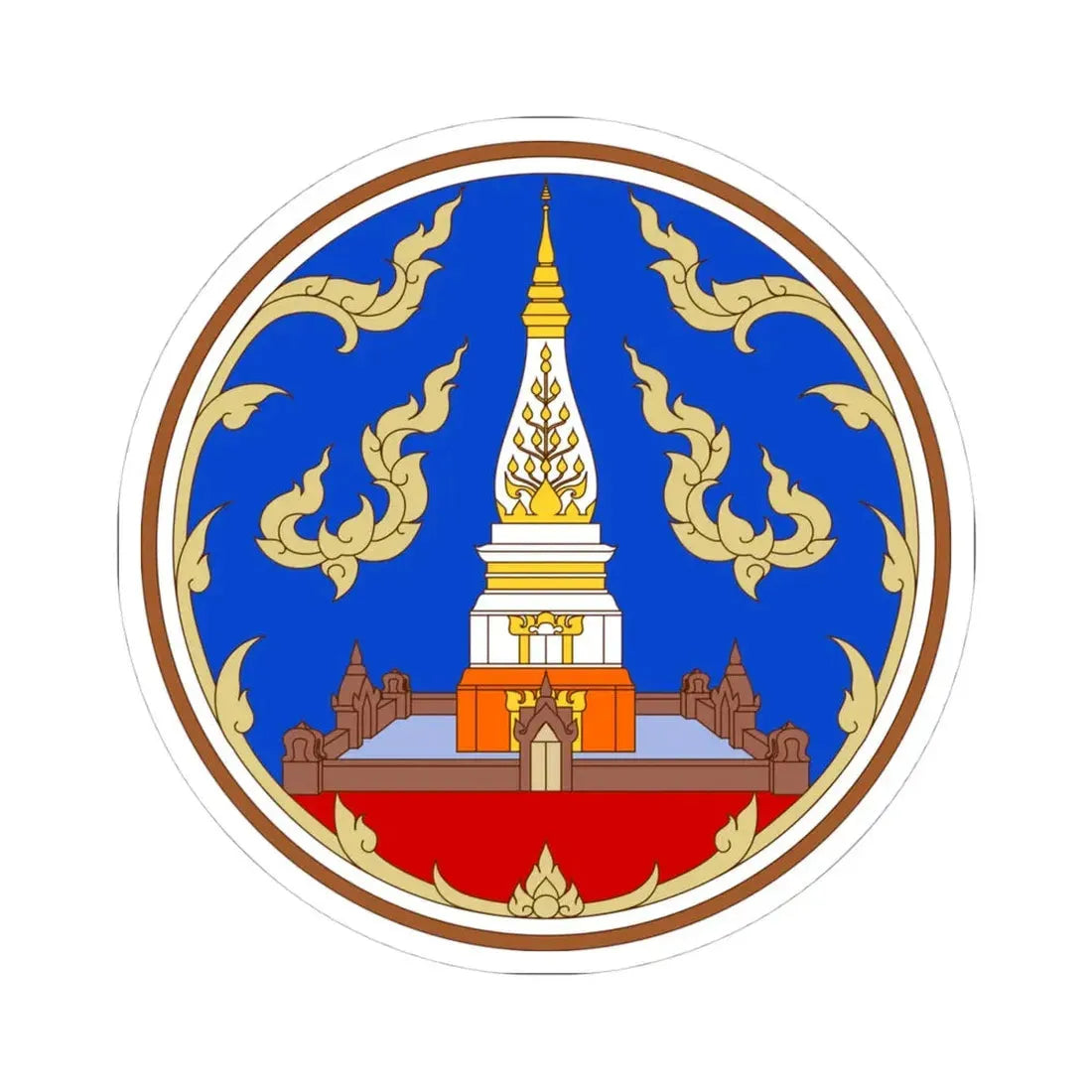 Seal of Nakhon Phanom Province color version (Thailand) STICKER Vinyl Kiss-Cut Decal 4 Inch White - The Sticker Space