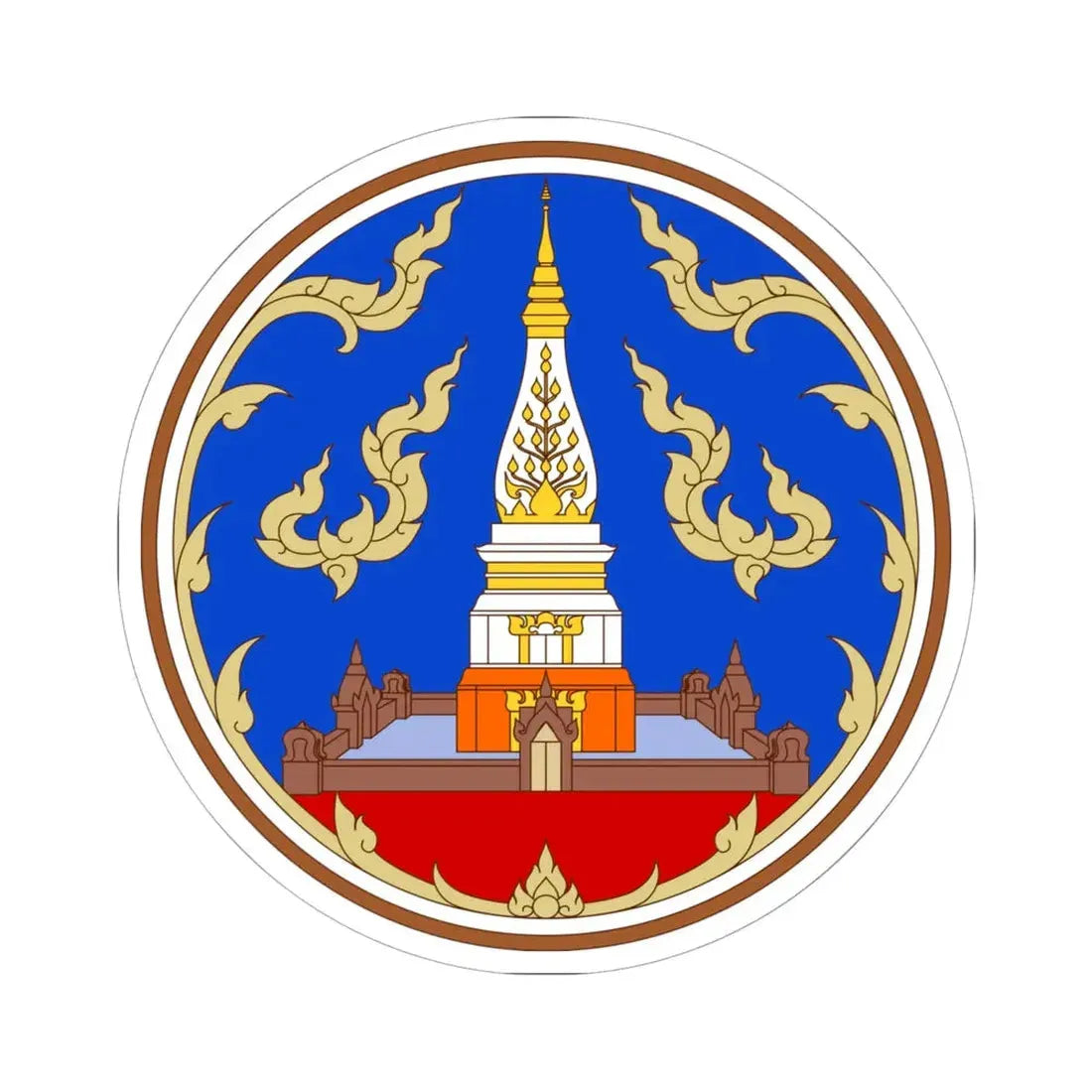 Seal of Nakhon Phanom Province color version (Thailand) STICKER Vinyl Kiss-Cut Decal 6 Inch White - The Sticker Space