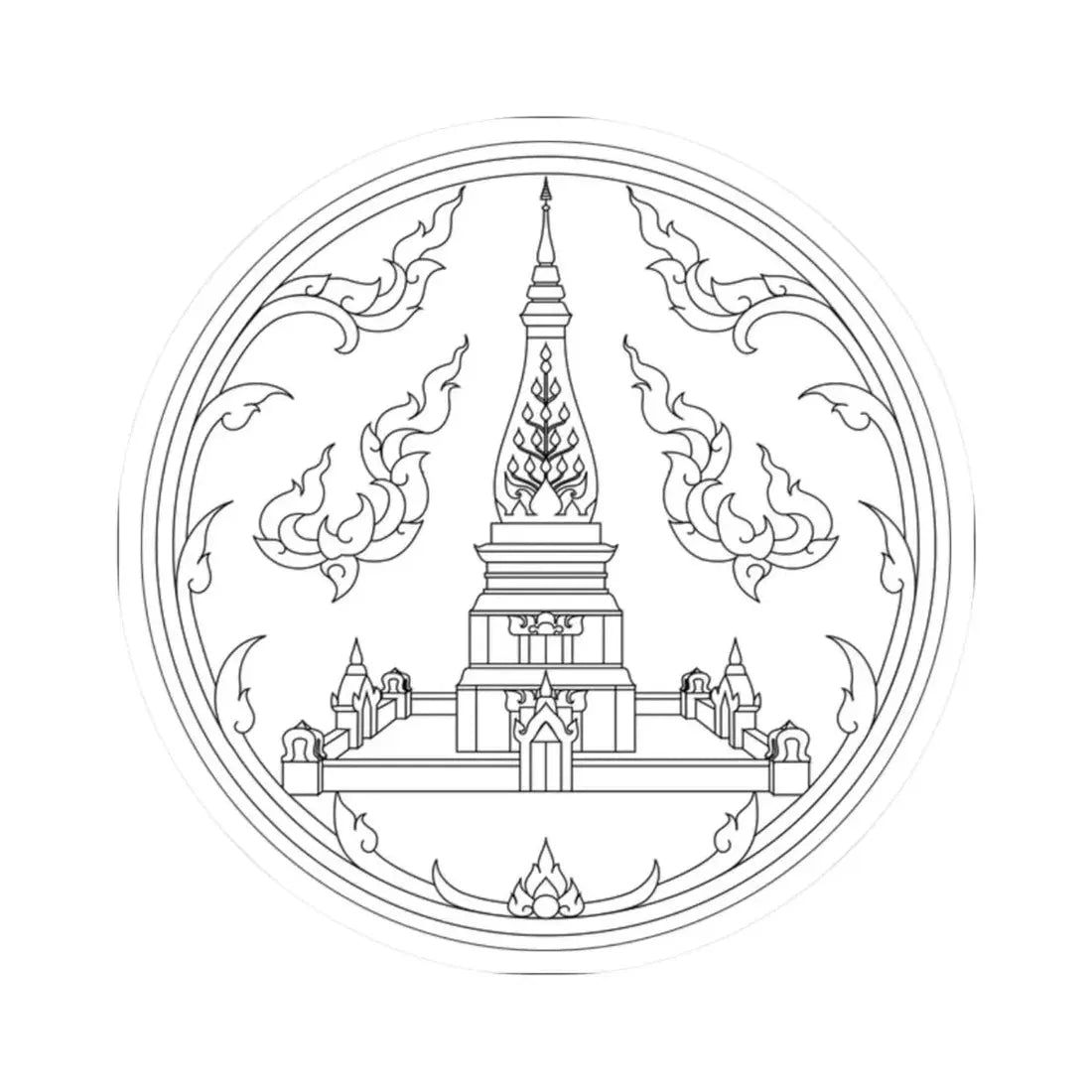 Seal of Nakhon Phanom Province (Thailand) STICKER Vinyl Kiss-Cut Decal 2 Inch White - The Sticker Space