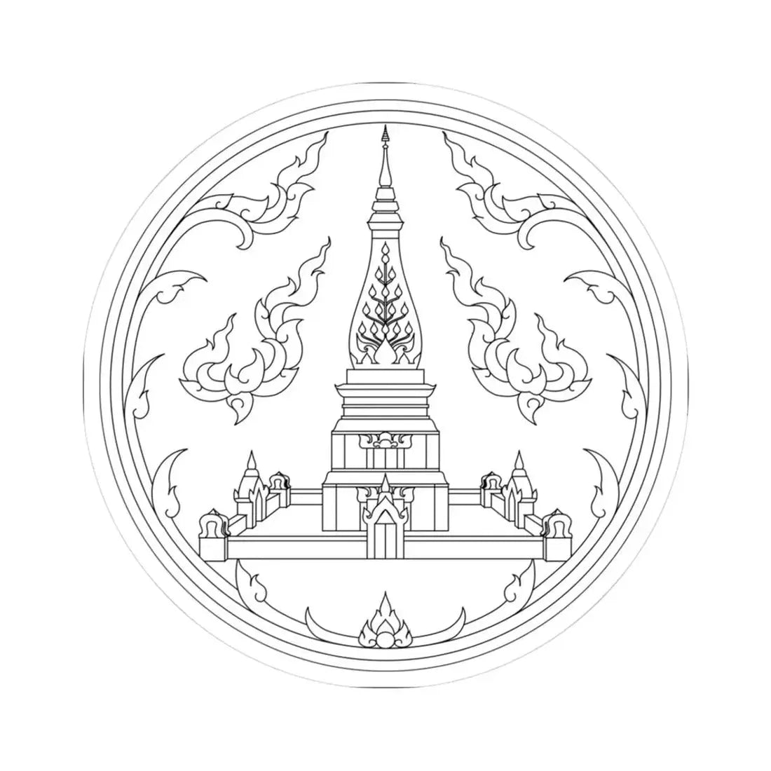 Seal of Nakhon Phanom Province (Thailand) STICKER Vinyl Kiss-Cut Decal 3 Inch White - The Sticker Space