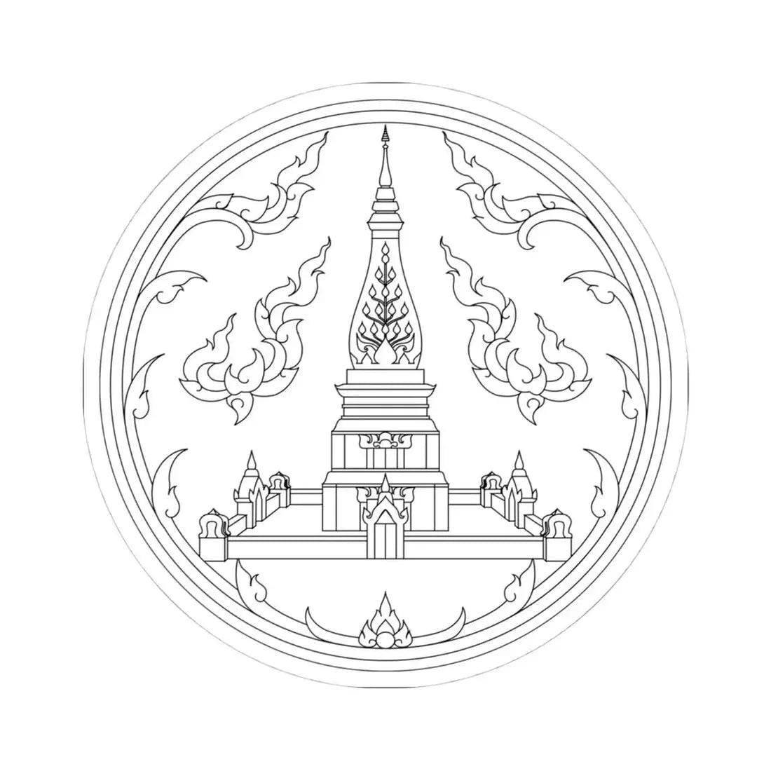 Seal of Nakhon Phanom Province (Thailand) STICKER Vinyl Kiss-Cut Decal 4 Inch White - The Sticker Space