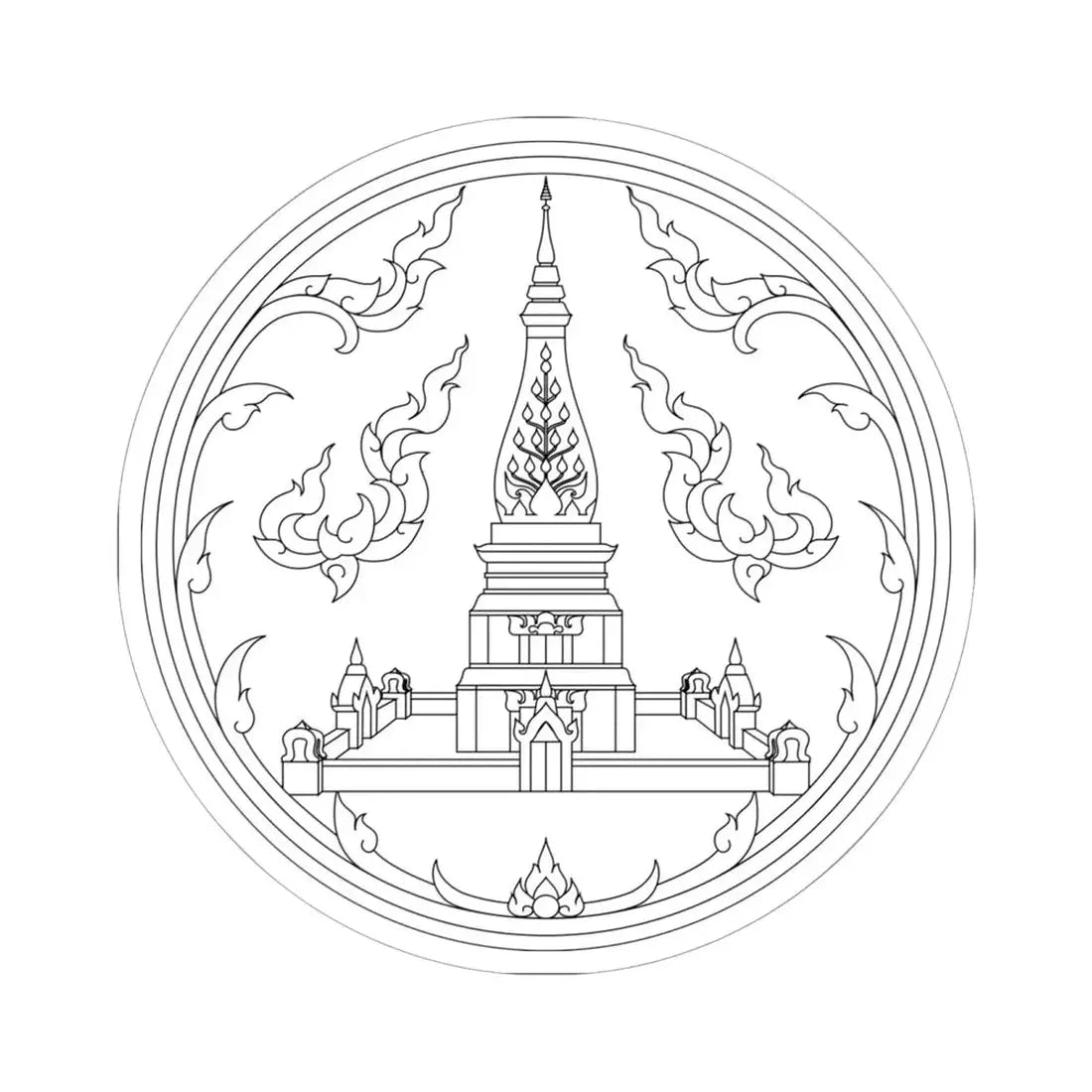 Seal of Nakhon Phanom Province (Thailand) STICKER Vinyl Kiss-Cut Decal 6 Inch White - The Sticker Space