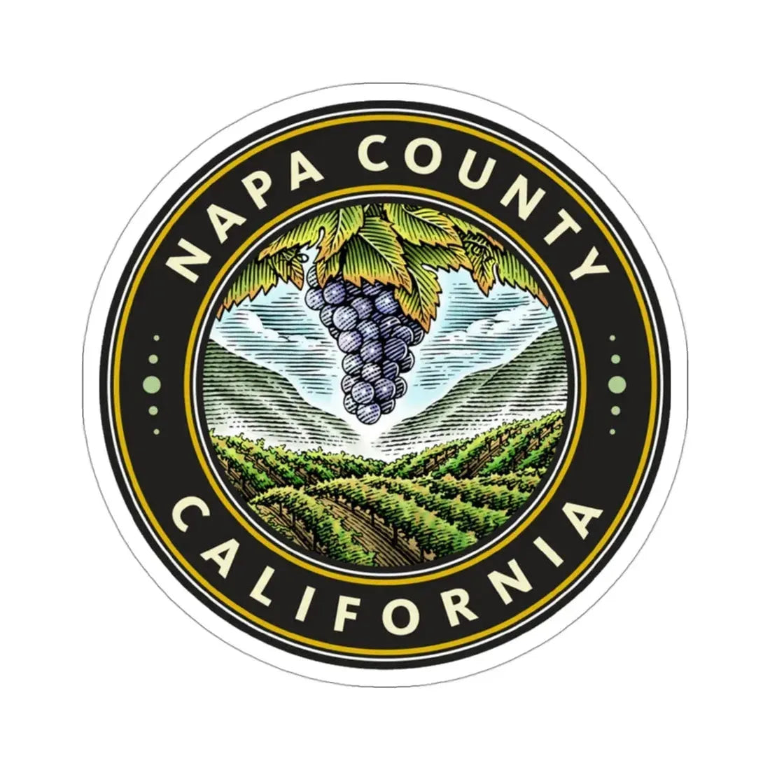 Seal of Napa County, California USA STICKER Vinyl Die-Cut Decal 3 Inch - The Sticker Space