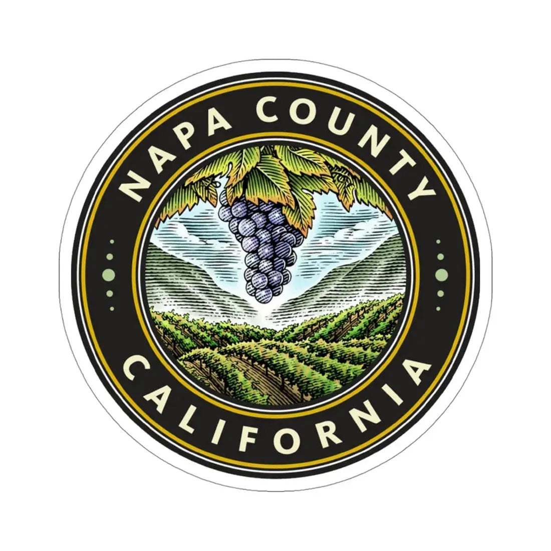 Seal of Napa County, California USA STICKER Vinyl Die-Cut Decal 4 Inch - The Sticker Space