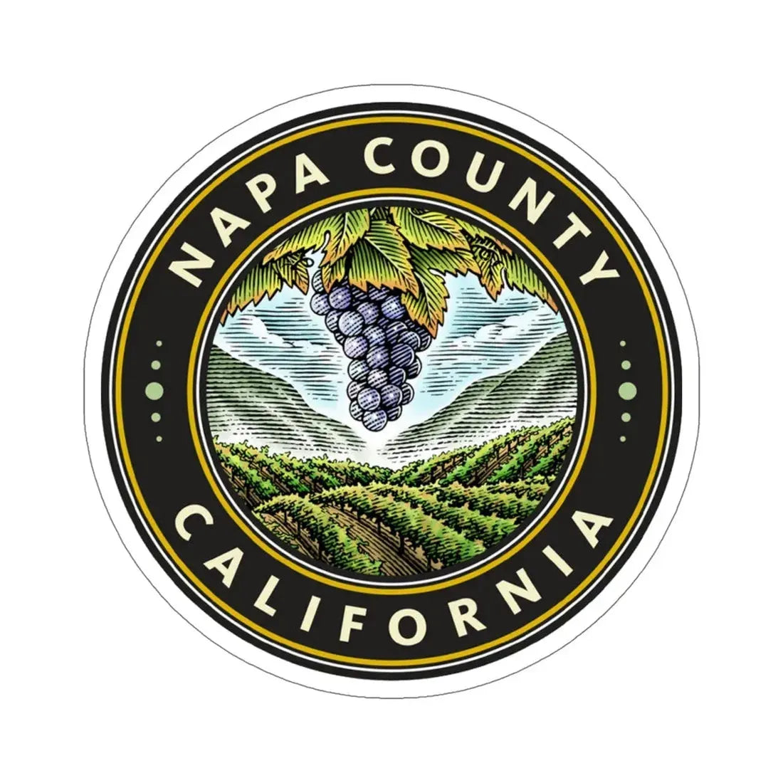 Seal of Napa County, California USA STICKER Vinyl Die-Cut Decal 6 Inch - The Sticker Space