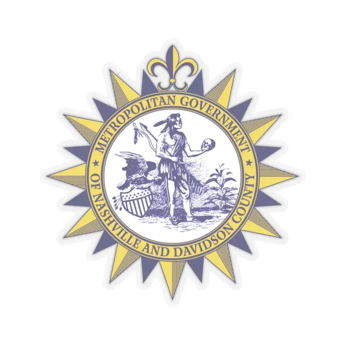 Seal of Nashville Tennessee - STICKER Vinyl Kiss-Cut Decal 2 Inch Transparent - The Sticker Space