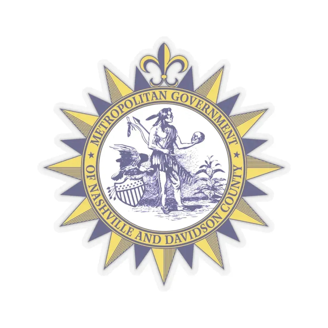 Seal of Nashville Tennessee - STICKER Vinyl Kiss-Cut Decal 3 Inch Transparent - The Sticker Space