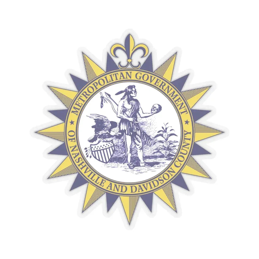 Seal of Nashville Tennessee - STICKER Vinyl Kiss-Cut Decal 4 Inch Transparent - The Sticker Space