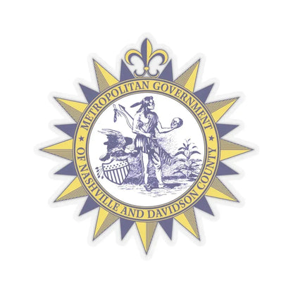 Seal of Nashville Tennessee - STICKER Vinyl Kiss-Cut Decal 4 Inch Transparent - The Sticker Space