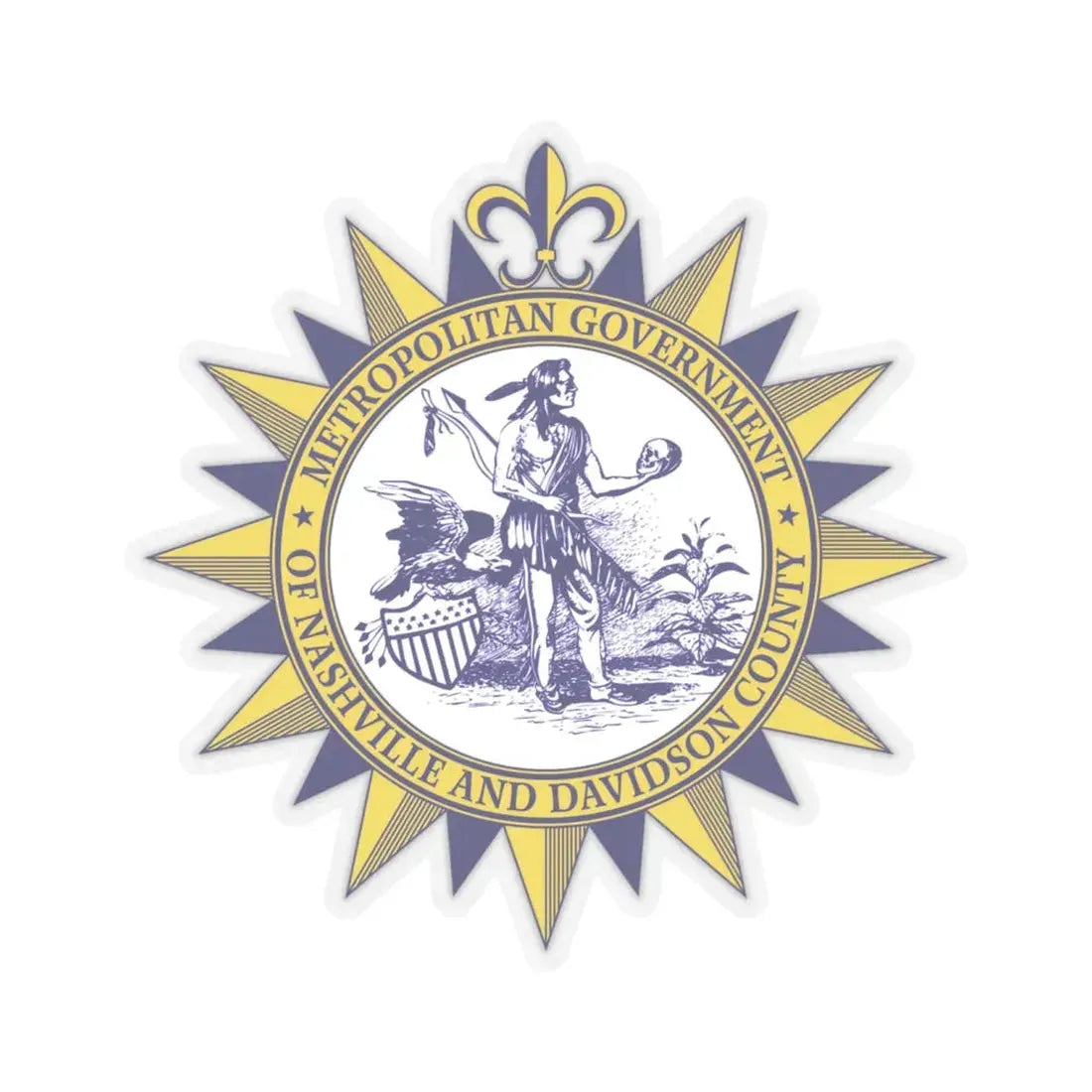 Seal of Nashville Tennessee - STICKER Vinyl Kiss-Cut Decal 6 Inch Transparent - The Sticker Space