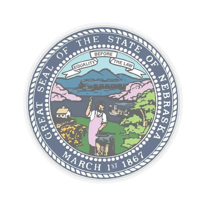 Seal of Nebraska (United States) STICKER Vinyl Kiss-Cut Decal 4 Inch Transparent - The Sticker Space