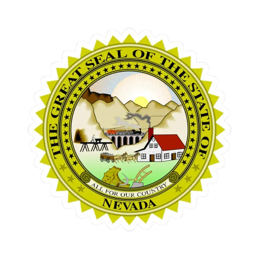 Seal of Nevada (United States) STICKER Vinyl Kiss-Cut Decal 2 Inch White - The Sticker Space