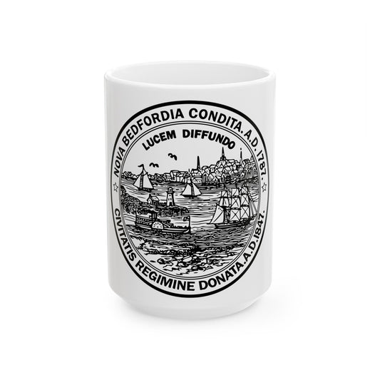 Seal of New Bedford Massachusetts - White Coffee Mug-15oz-The Sticker Space