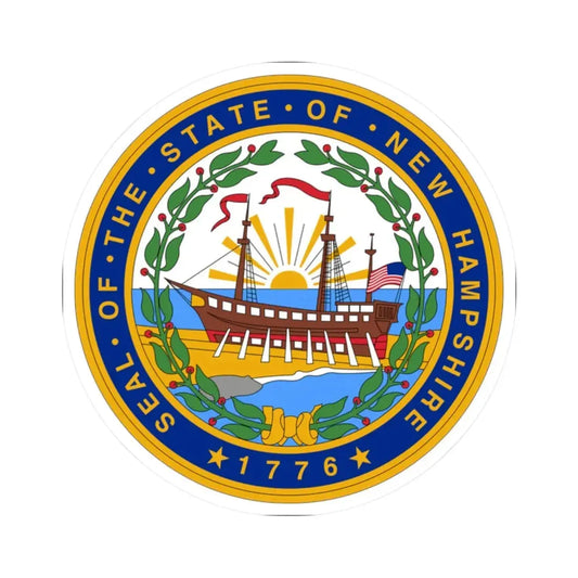 Seal of New Hampshire (United States) STICKER Vinyl Kiss-Cut Decal 2 Inch White - The Sticker Space