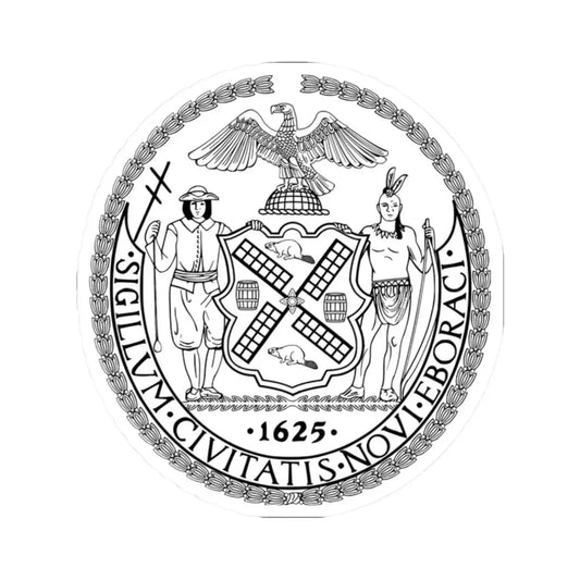 Seal of New York City BW (United States) STICKER Vinyl Kiss-Cut Decal 2 Inch White - The Sticker Space