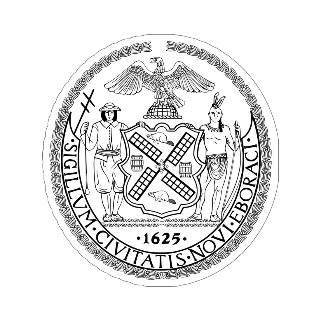 Seal of New York City BW USA STICKER Vinyl Die-Cut Decal 6 Inch - The Sticker Space