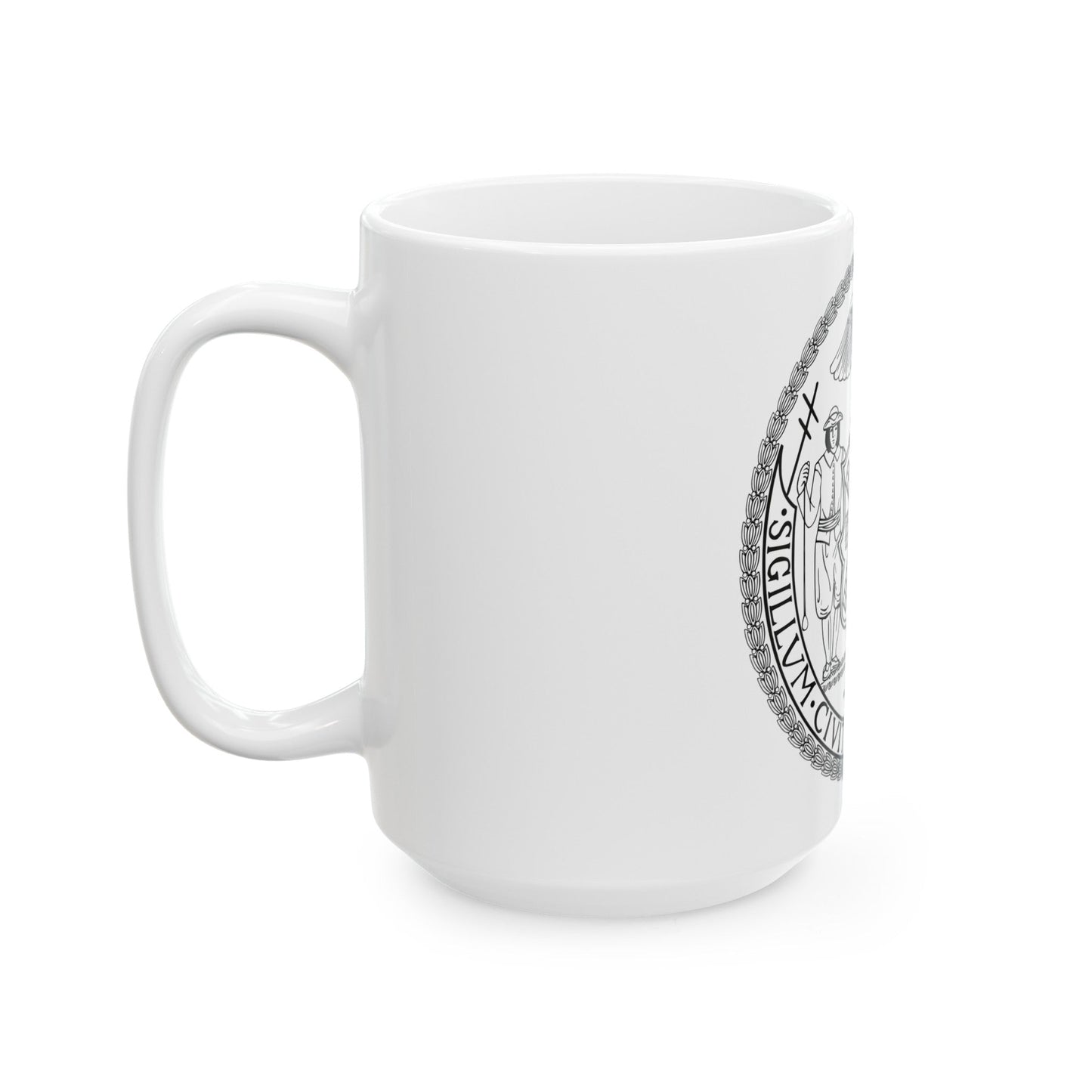 Seal of New York City BW - White Coffee Mug-The Sticker Space