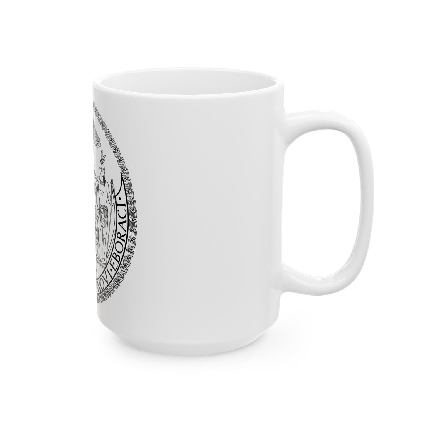 Seal of New York City BW - White Coffee Mug-The Sticker Space