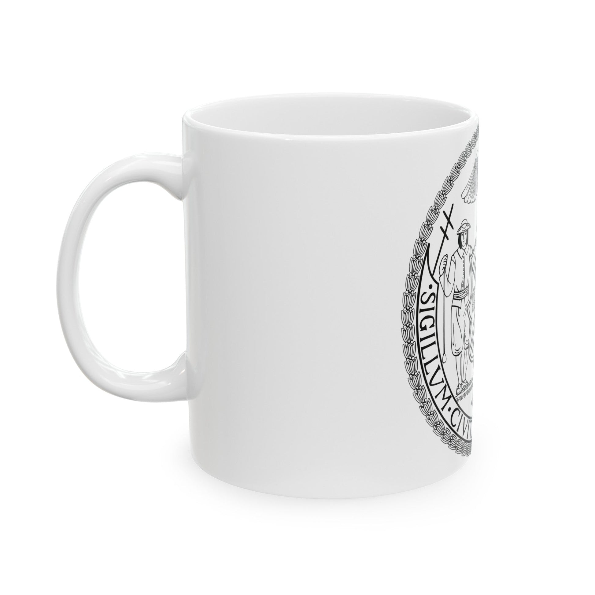 Seal of New York City BW - White Coffee Mug-The Sticker Space