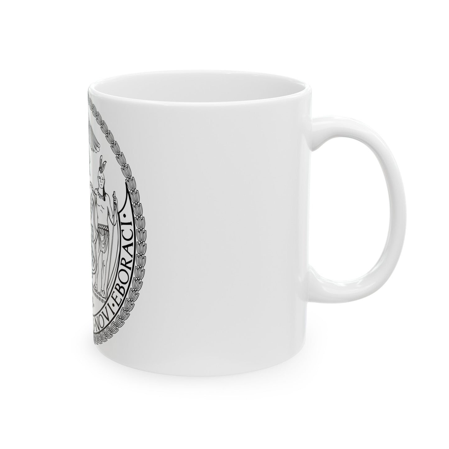 Seal of New York City BW - White Coffee Mug-The Sticker Space