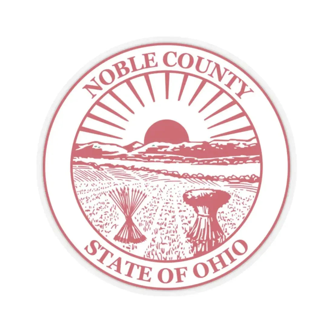 Seal of Noble County Ohio (United States) STICKER Vinyl Kiss-Cut Decal 2 Inch Transparent - The Sticker Space