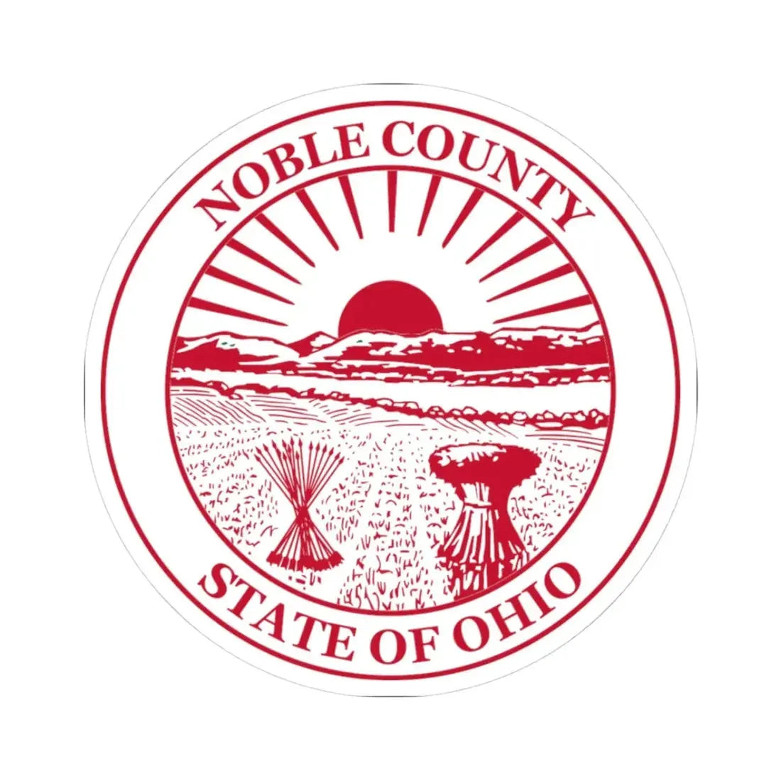 Seal of Noble County Ohio (United States) STICKER Vinyl Kiss-Cut Decal 3 Inch White - The Sticker Space