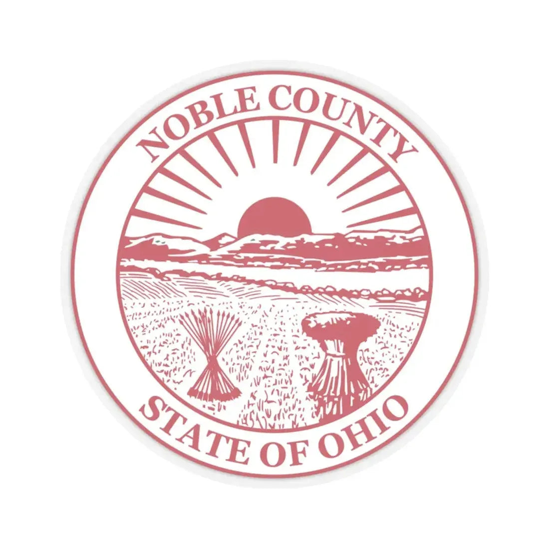 Seal of Noble County Ohio (United States) STICKER Vinyl Kiss-Cut Decal 4 Inch Transparent - The Sticker Space