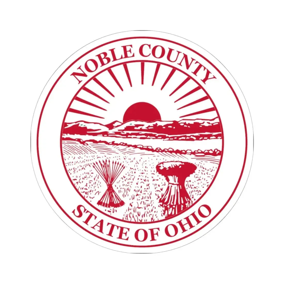 Seal of Noble County Ohio (United States) STICKER Vinyl Kiss-Cut Decal 6 Inch White - The Sticker Space