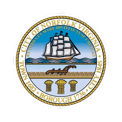Seal of Norfolk Virginia - STICKER Vinyl Kiss-Cut Decal 2 Inch White - The Sticker Space