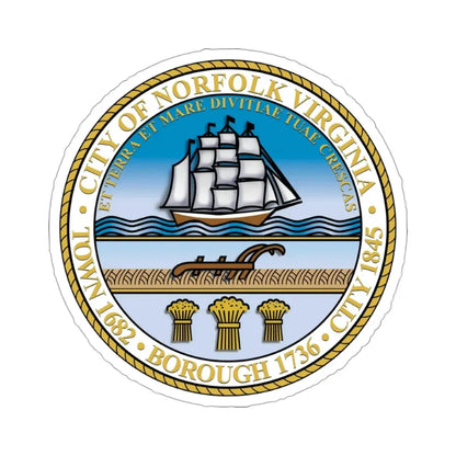 Seal of Norfolk Virginia USA STICKER Vinyl Die-Cut Decal 3 Inch - The Sticker Space