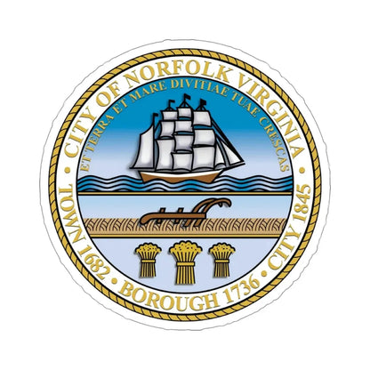 Seal of Norfolk Virginia USA STICKER Vinyl Die-Cut Decal 4 Inch - The Sticker Space