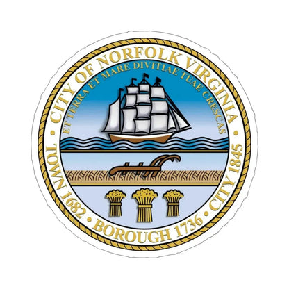 Seal of Norfolk Virginia USA STICKER Vinyl Die-Cut Decal 5 Inch - The Sticker Space