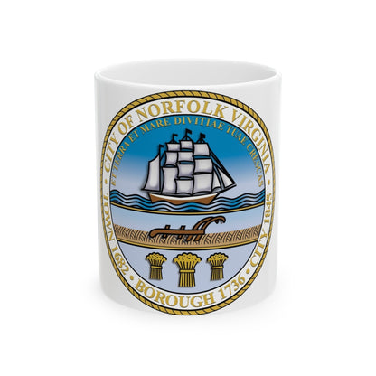 Seal of Norfolk Virginia - White Coffee Mug-11oz-The Sticker Space