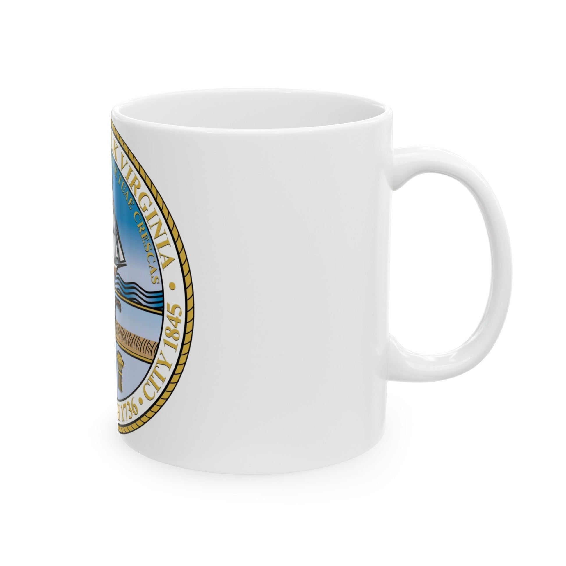 Seal of Norfolk Virginia - White Coffee Mug-The Sticker Space