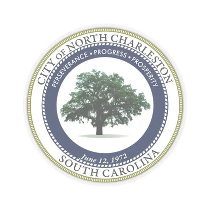 Seal of North Charleston South Carolina - STICKER Vinyl Kiss-Cut Decal 6 Inch Transparent - The Sticker Space