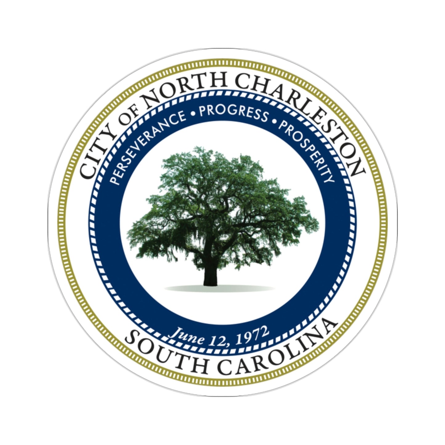 Seal of North Charleston South Carolina USA STICKER Vinyl Die-Cut Decal-2 Inch-The Sticker Space