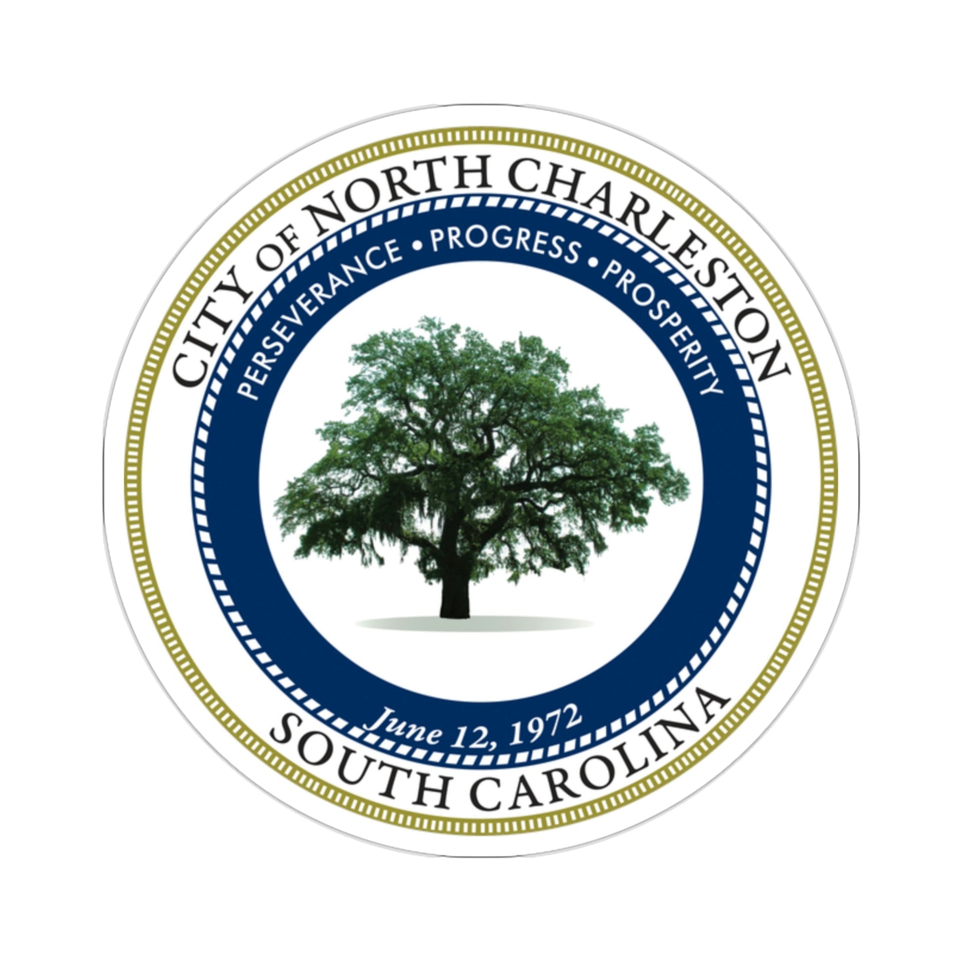 Seal of North Charleston South Carolina USA STICKER Vinyl Die-Cut Decal-2 Inch-The Sticker Space