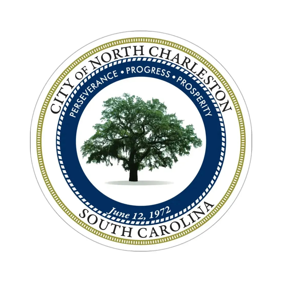 Seal of North Charleston South Carolina USA STICKER Vinyl Die-Cut Decal 3 Inch - The Sticker Space