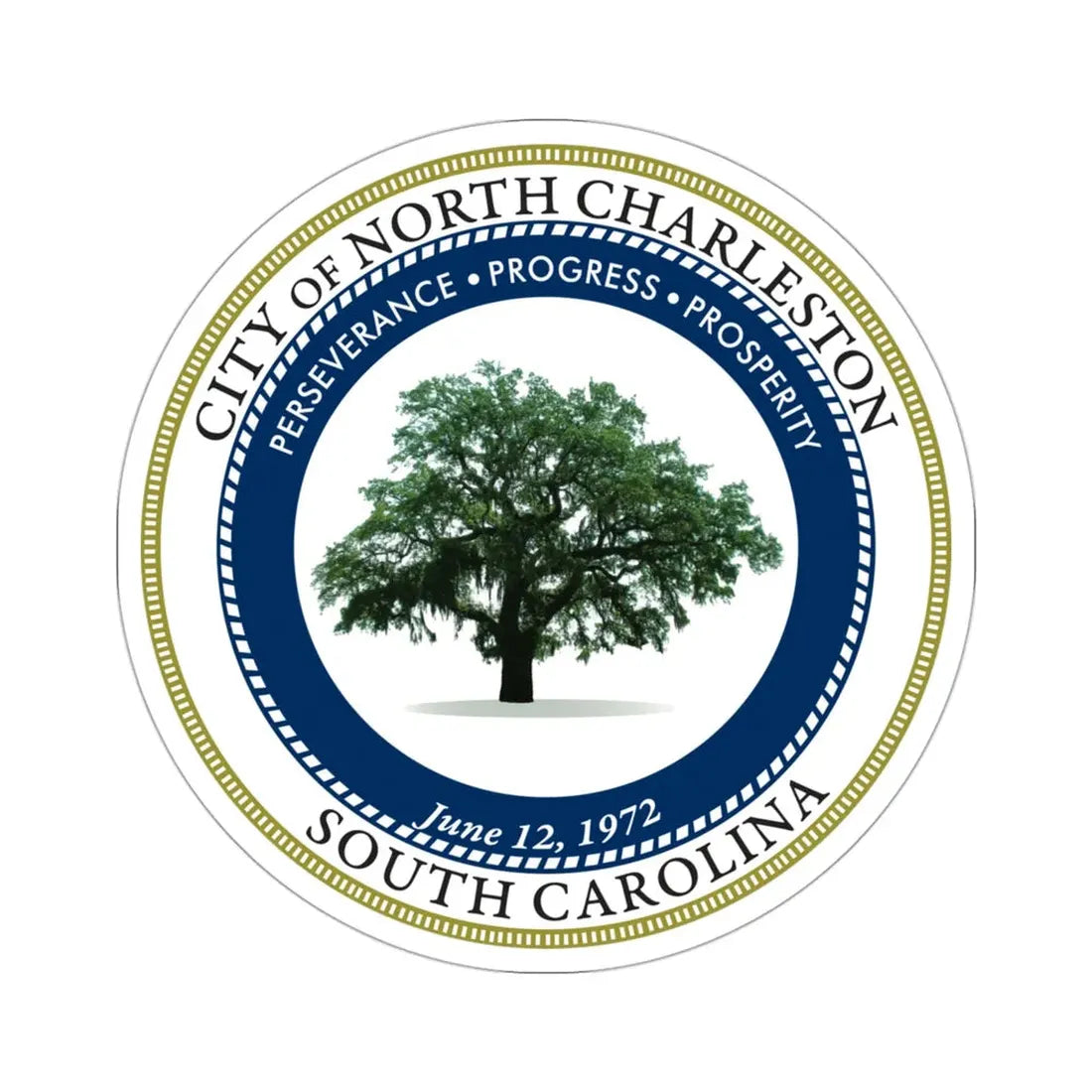 Seal of North Charleston South Carolina USA STICKER Vinyl Die-Cut Decal 3 Inch - The Sticker Space